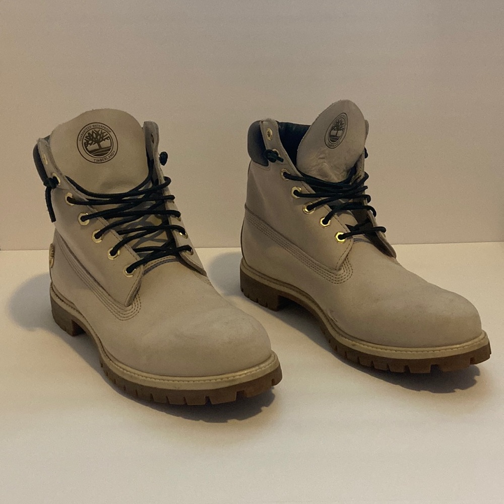 Timberland 6” Boots (black & cream) size 11.5